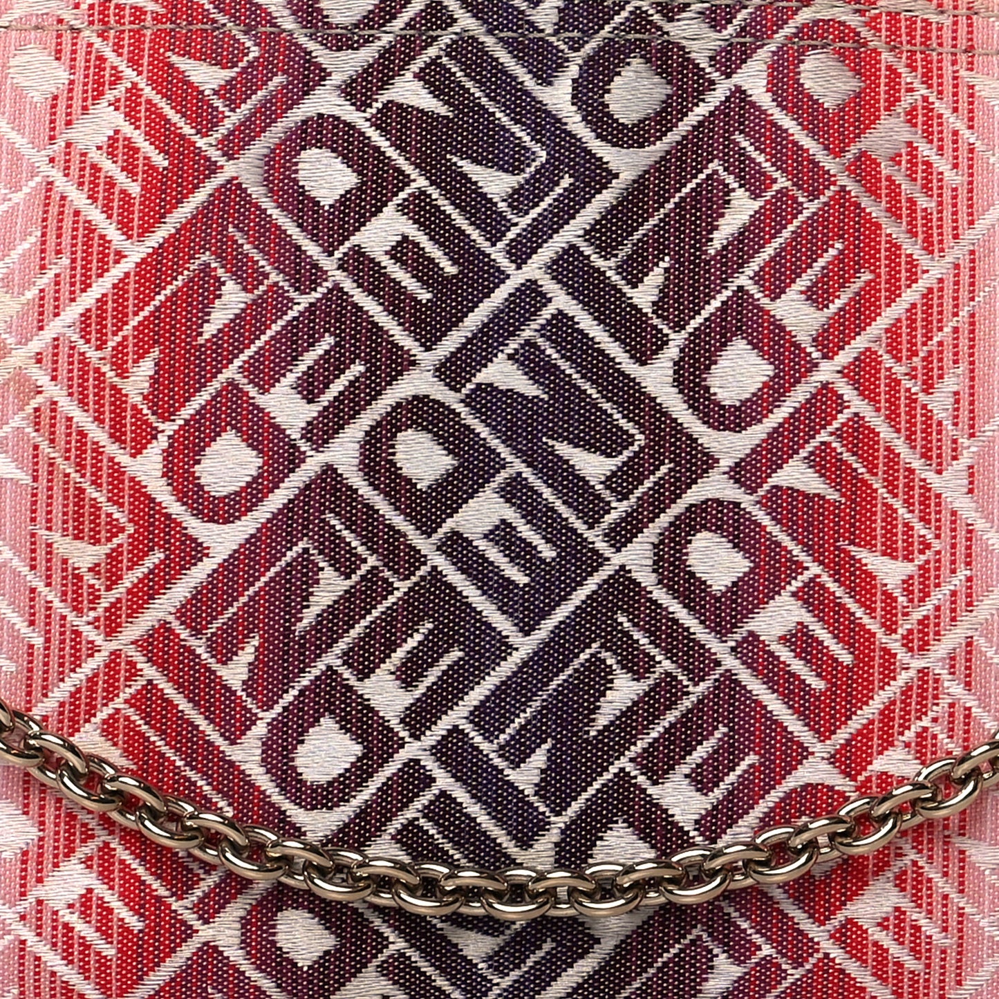 Canvas Ombre Logo Chain Strap Pochette Red White