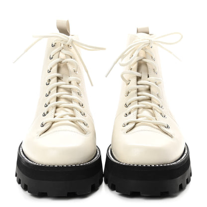 Jimmy Choo Calfskin Crystal Embellished Colby Combat Boots 38 Latte 2 of 7
