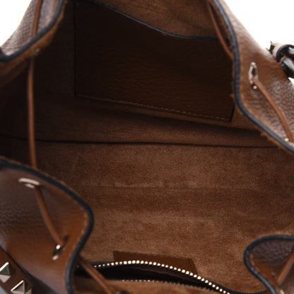 Valentino Garavani Grained Calfskin Rockstud Bucket Bag Bright Cognac 5 of 15