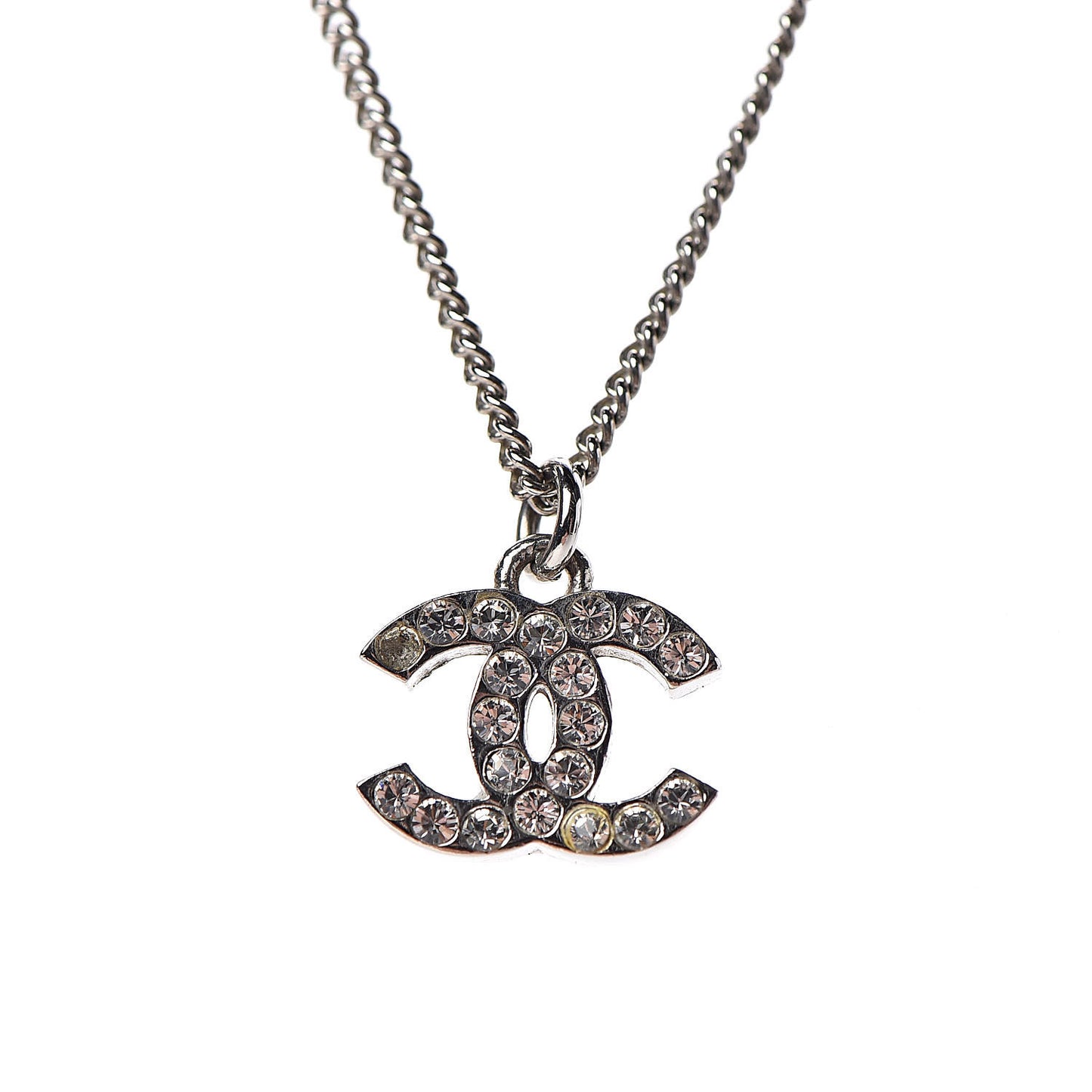 Crystal Timeless CC Necklace Silver