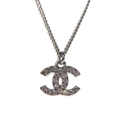 Chanel Crystal Timeless CC Necklace Silver 4 of 6