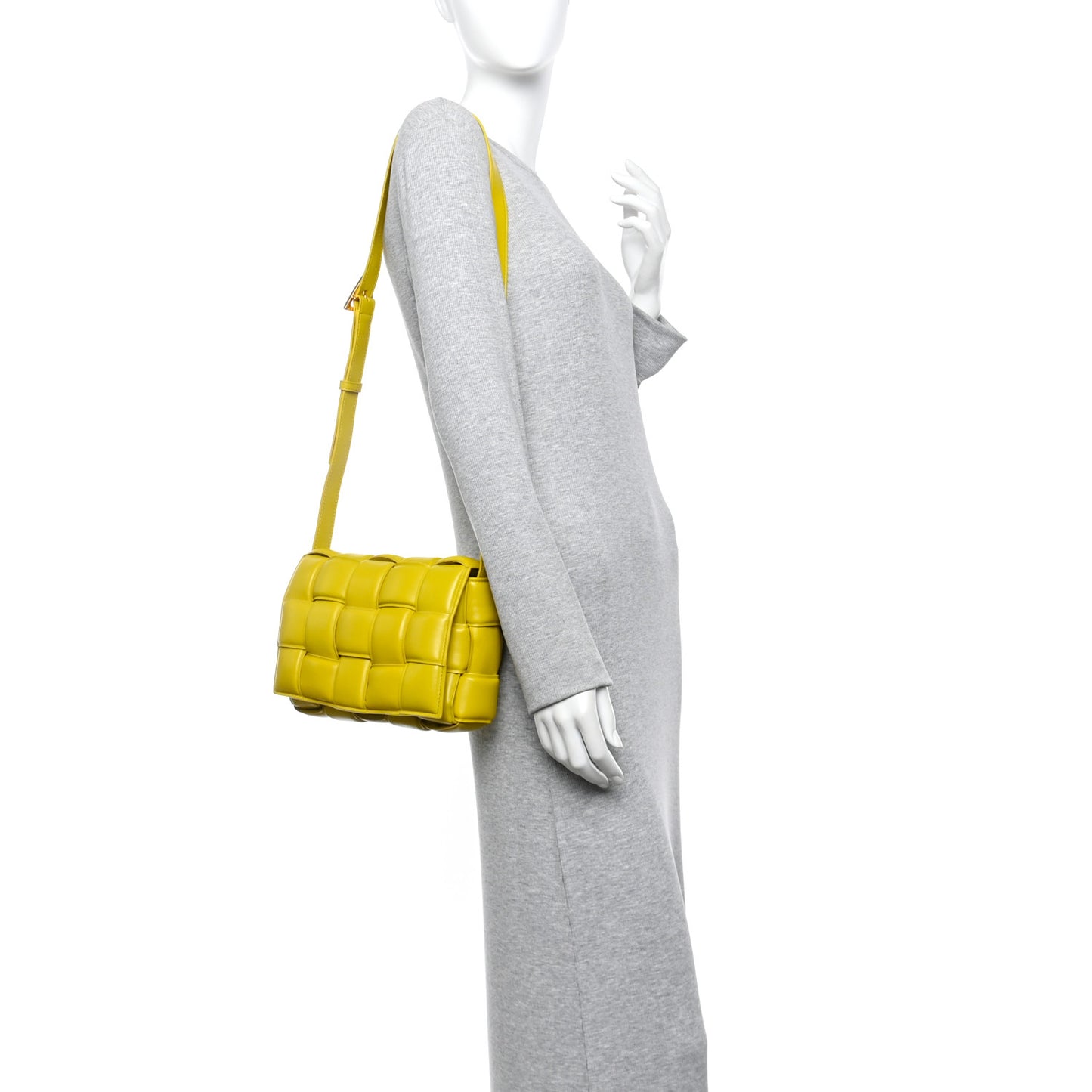 Nappa Maxi Intreccio Padded Cassette Crossbody Bag Kiwi