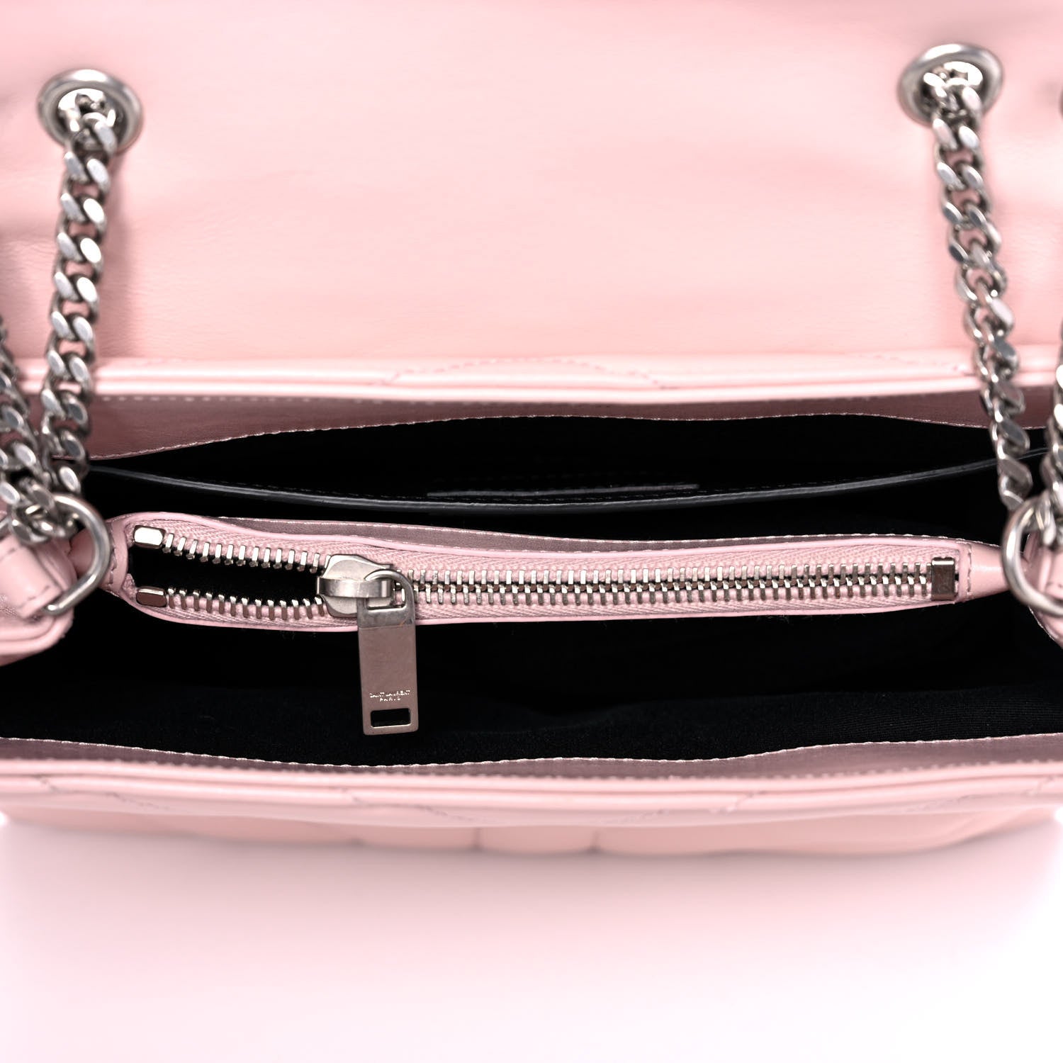 Saint Laurent Calfskin Y Quilted Monogram Small Loulou Chain Satchel Rose Antic 13 of 13