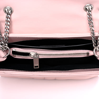 Saint Laurent Calfskin Y Quilted Monogram Small Loulou Chain Satchel Rose Antic 13 of 13