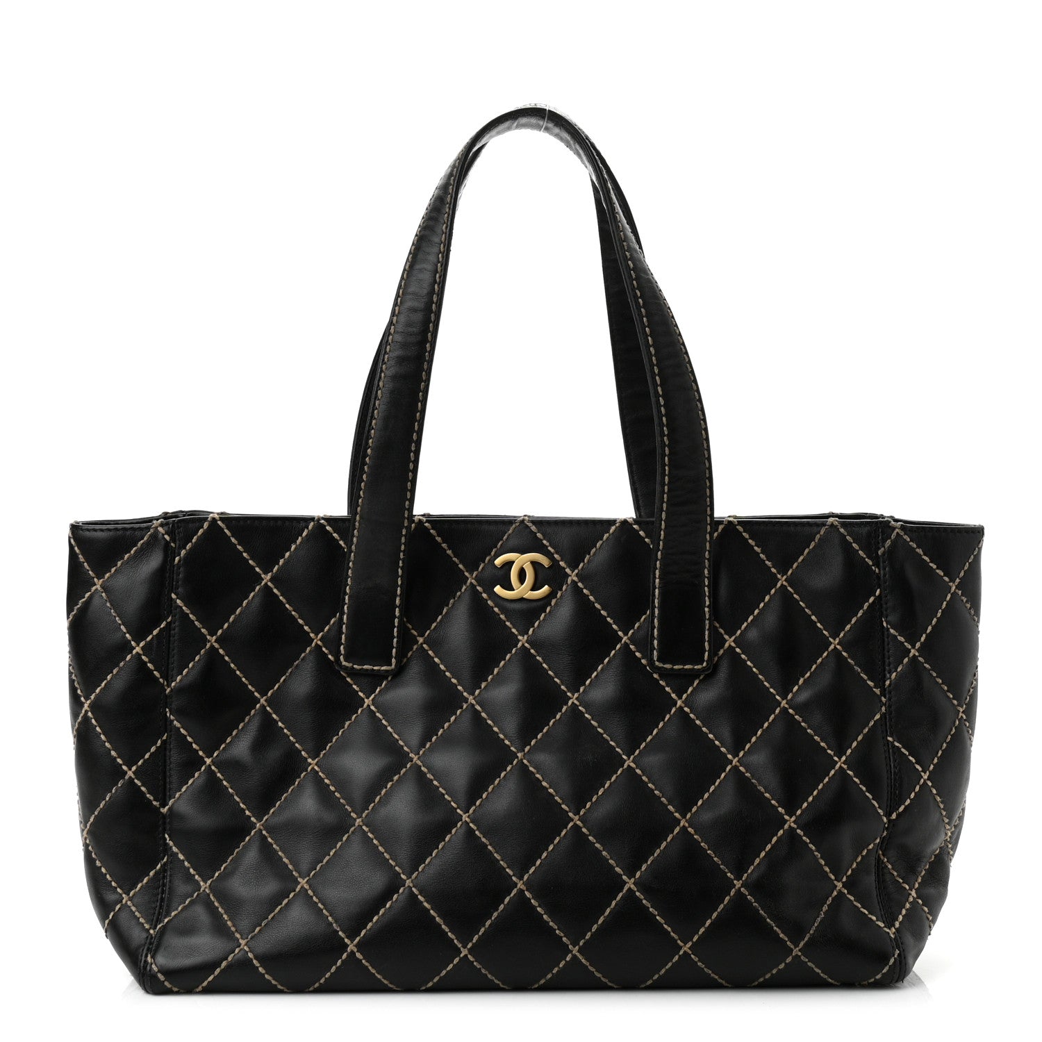 Chanel Calfskin Medium Wild Stitch Tote Black 1 of 9