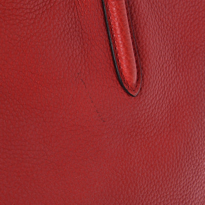 Alexander McQueen Pebbled Calfskin Small Skull Padlock Zip Around Tote Red 13 of 18