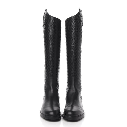 Gucci Microguccissima Knee High Riding Boots 41 Black 2 of 9