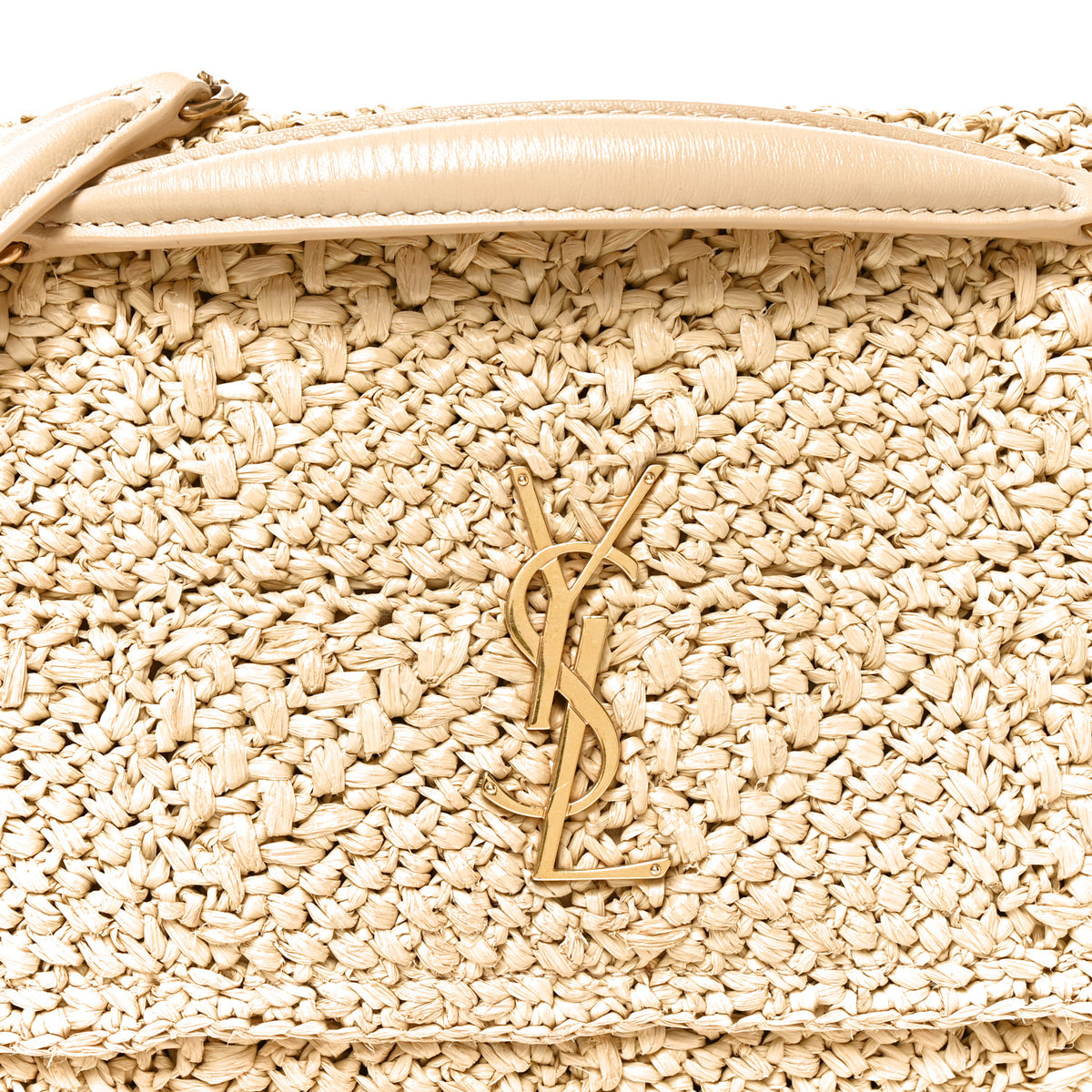 Saint Laurent Raffia Monogram Medium Jamie Natural Avorio 8 of 10