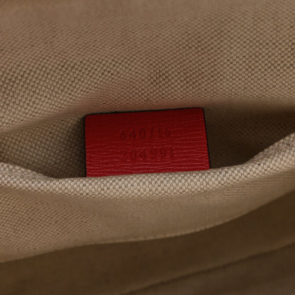 Gucci Straw Azalea Calfskin Woven Mini Horsebit 1955 Top Handle Bag Coral Wave Black 7 of 12
