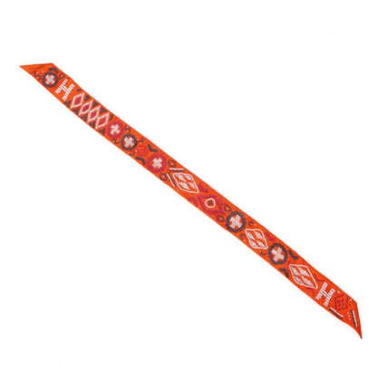 Hermes Silk Kelly en Perles Twilly Orange 1 of 7