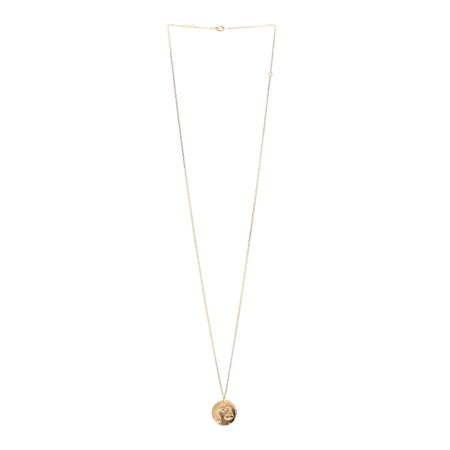 18K Yellow Gold Zodiac Libra Pendant Necklace