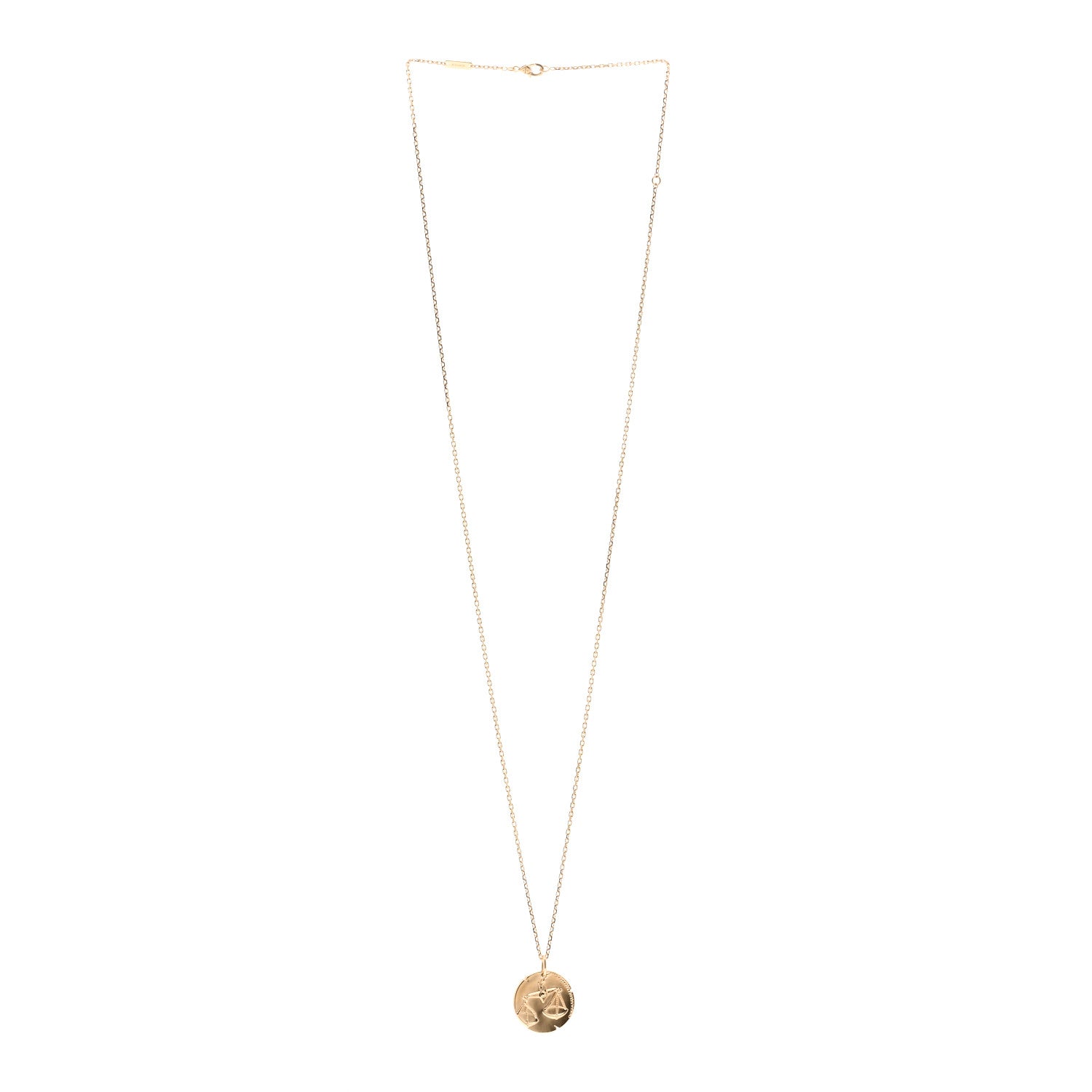 Van Cleef & Arpels 18K Yellow Gold Zodiac Libra Pendant Necklace 3 of 5
