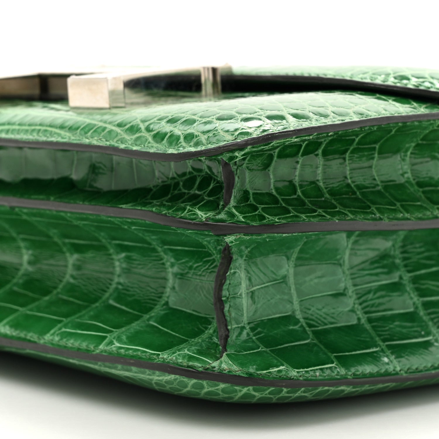 Hermes Shiny Alligator Constance 18 Cactus 10 of 13