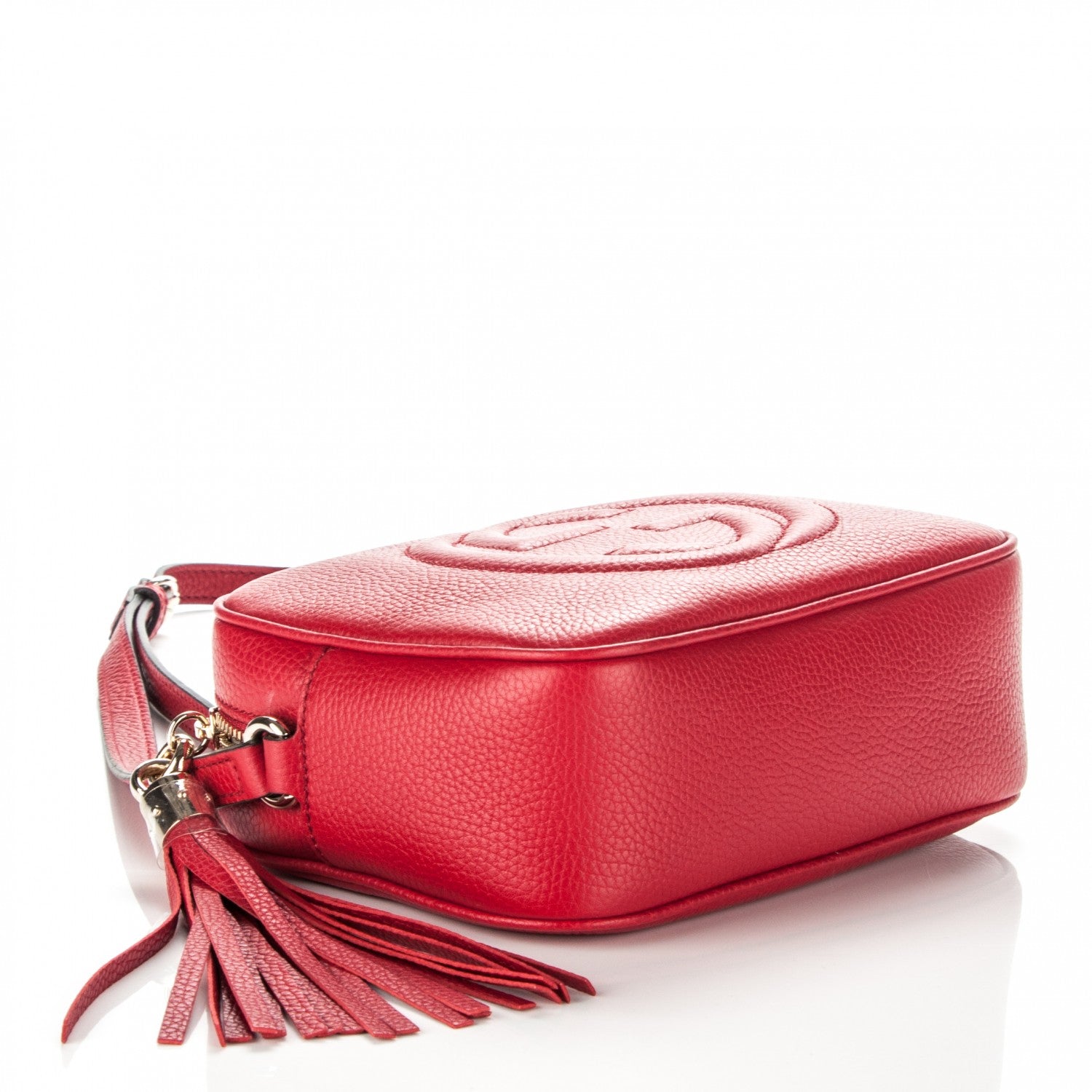 Gucci Pebbled Calfskin Small Soho Disco Bag Tabasco Red 4 of 7