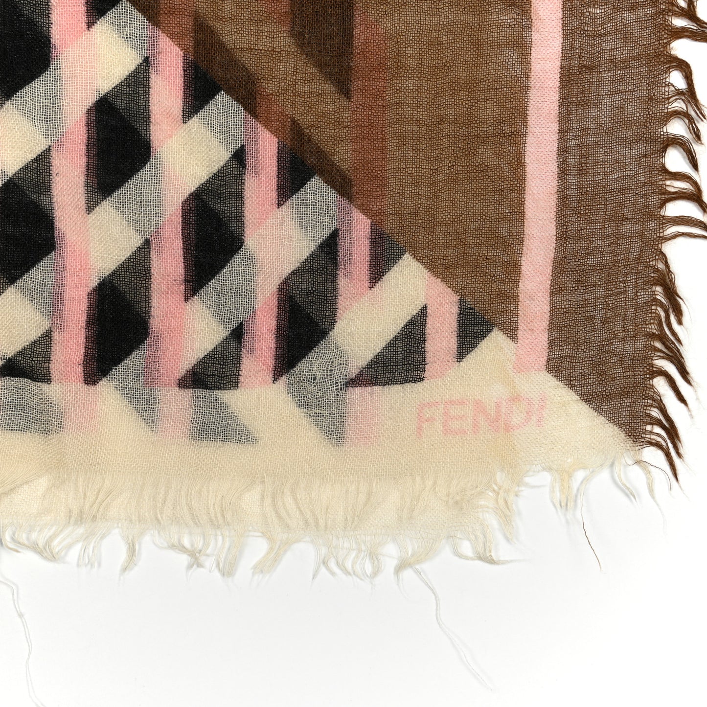 Wool Silk FF Shawl Scarf Multicolor