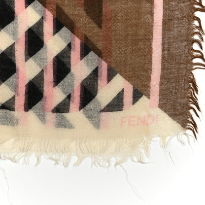 Fendi Wool Silk FF Shawl Scarf Multicolor 3 of 4