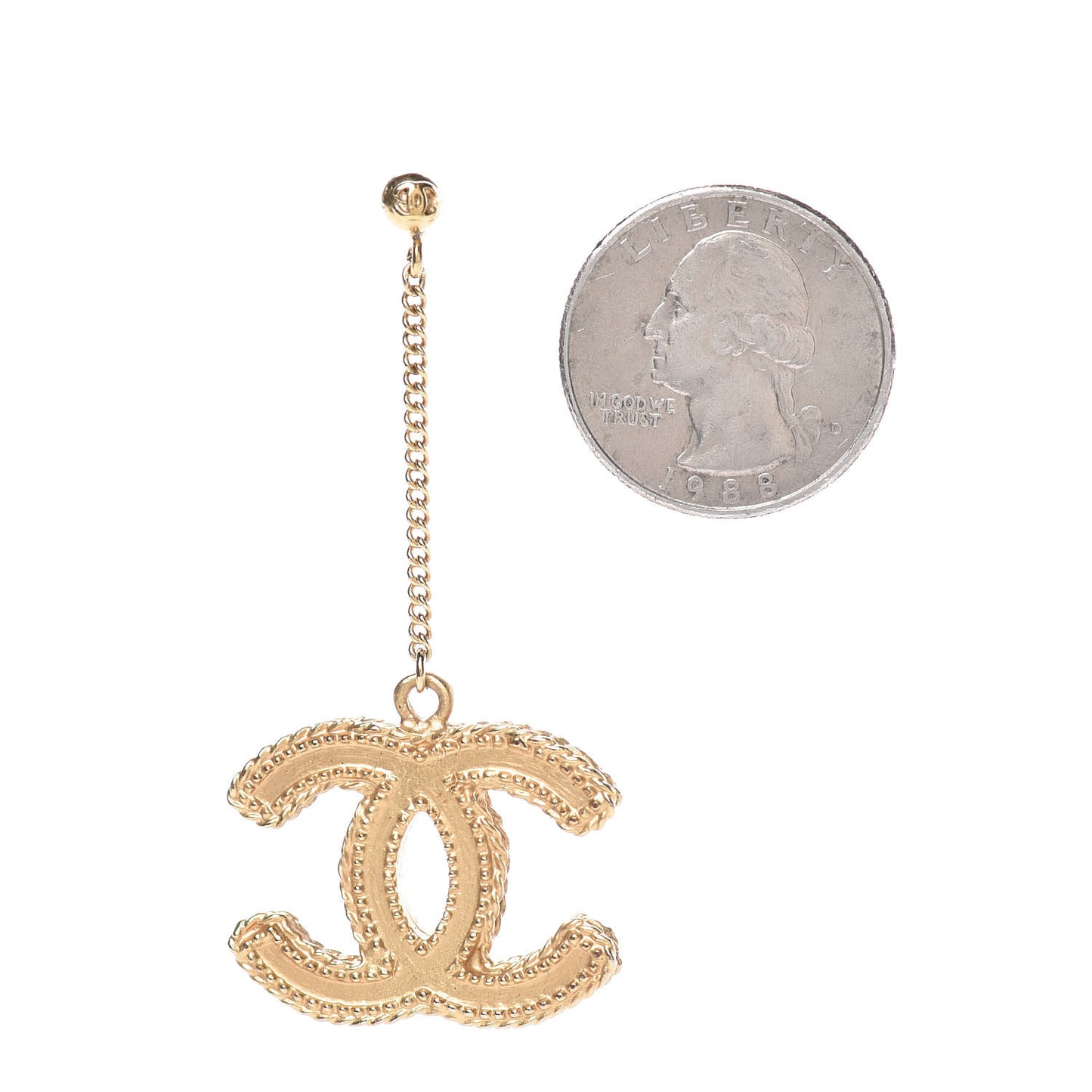 CC Drop Earrings Matte Gold