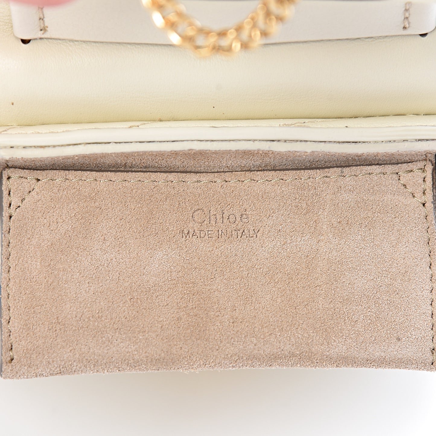 Calfskin Quilted Nano Drew Bijou Shoulder Bag Natural White