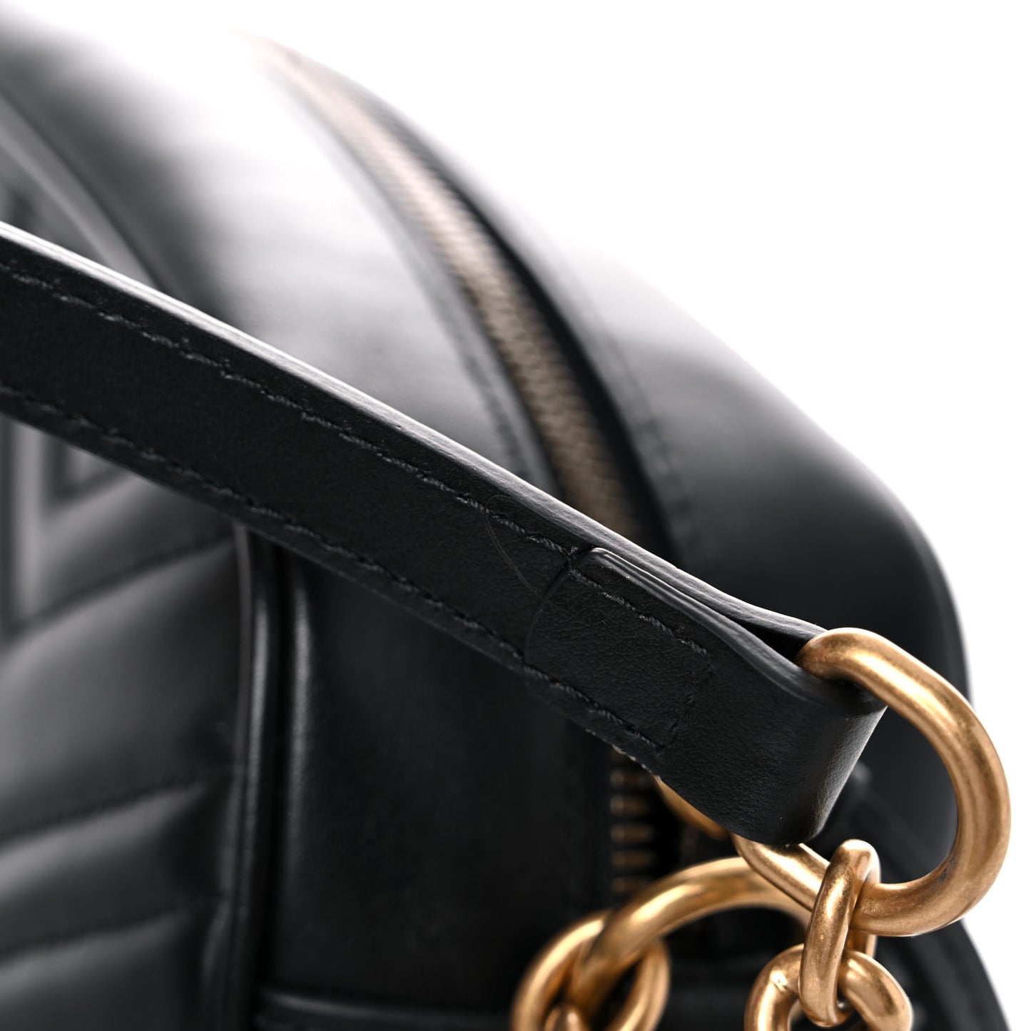 Calfskin Matelasse Small GG Marmont Chain Shoulder Bag Black
