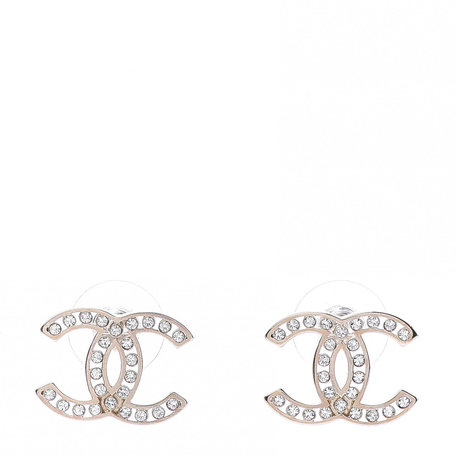 Chanel Crystal CC Large Earrings Gold 1 of 5