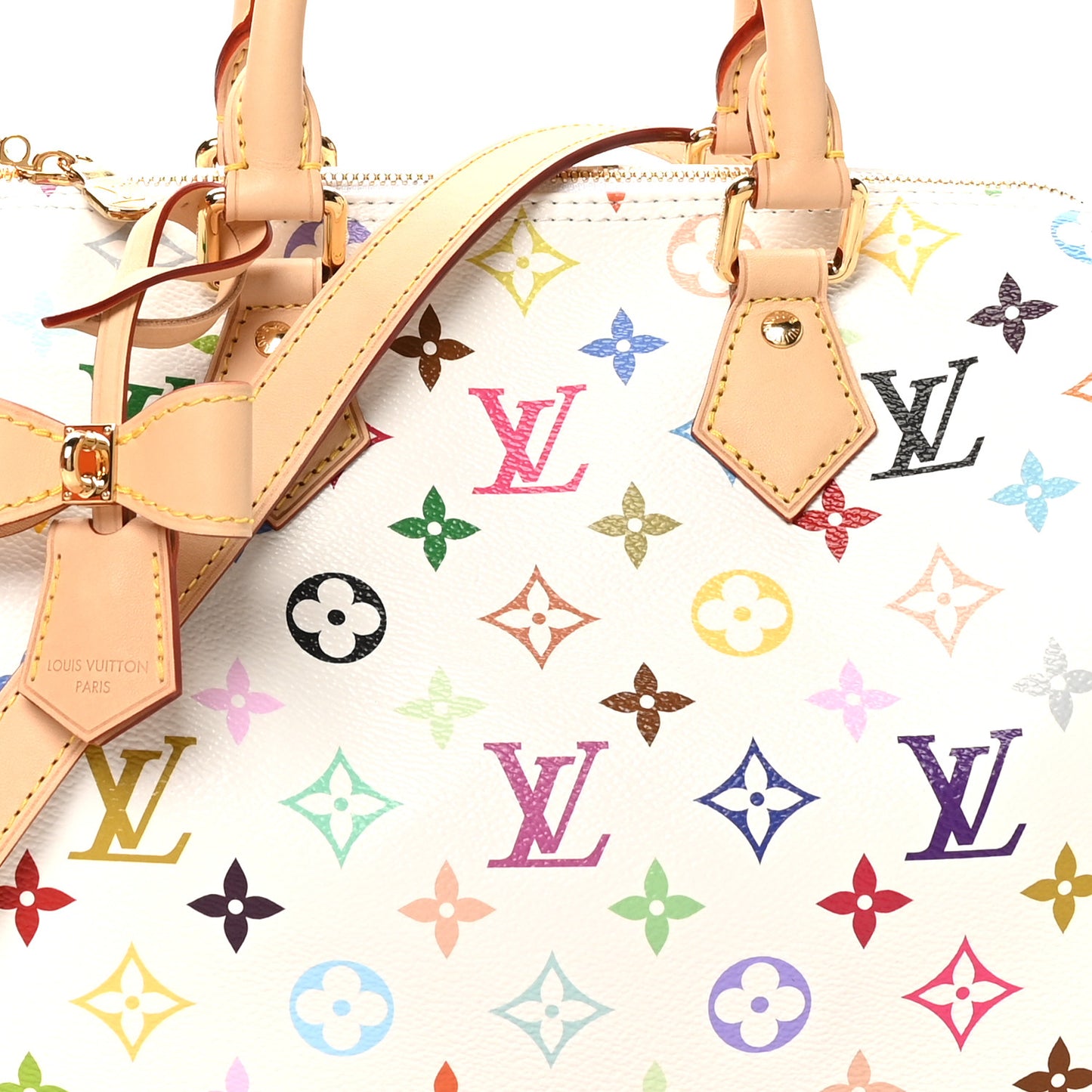 LV X TM Monogram Multicolor Speedy Bandouliere 25 White