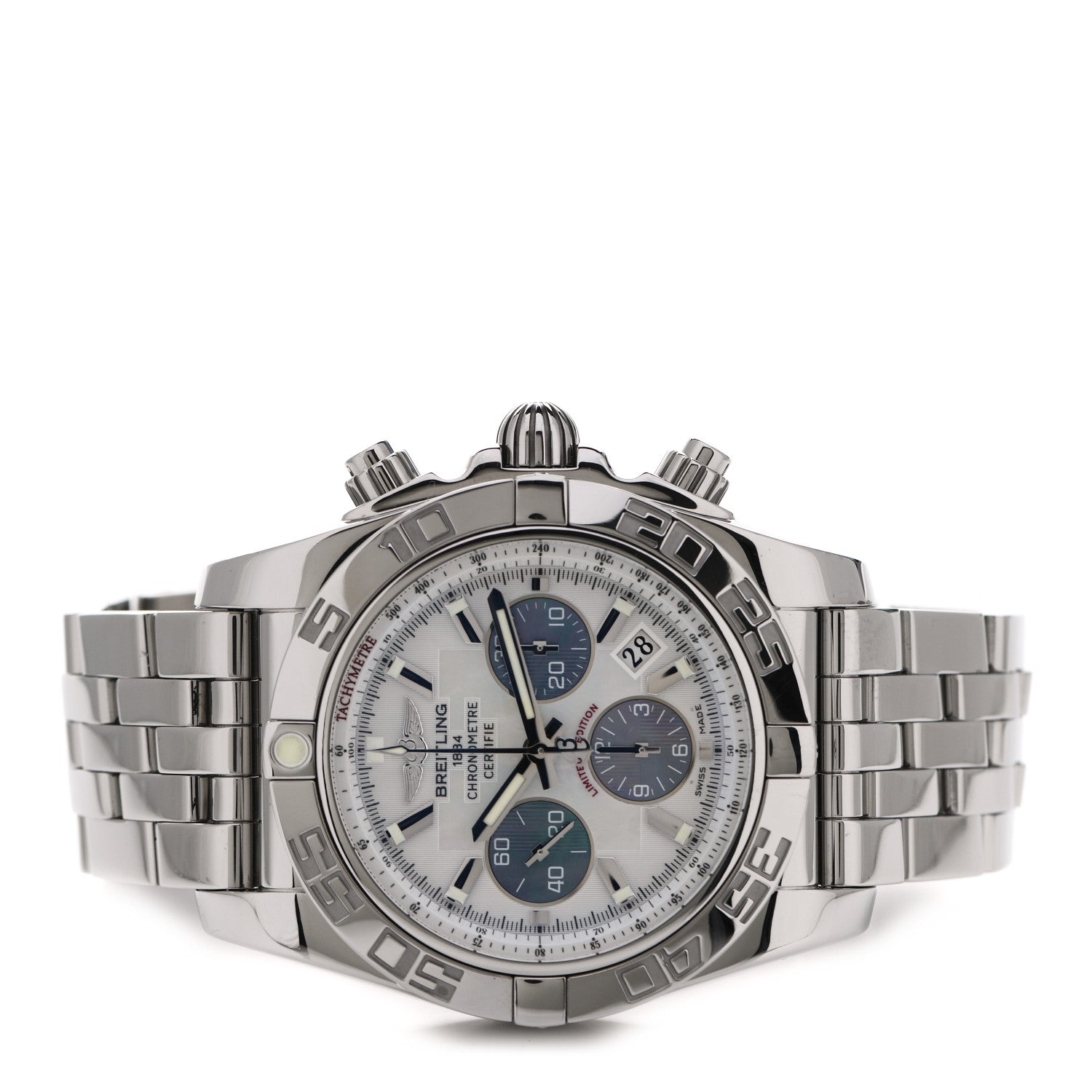 Breitling Stainless Steel Mother of Pearl 44mm Chronomat Automatic Watch AB0110 2 of 4