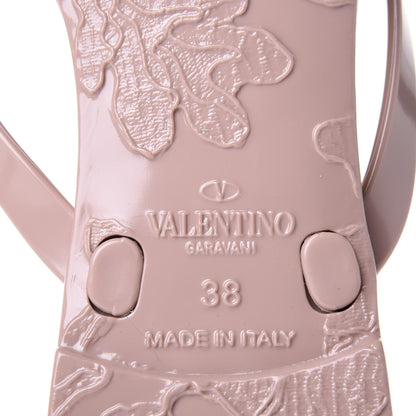 Valentino Garavani PVC Jelly Rockstud Bow Thong Sandals 38 Poudre 8 of 10