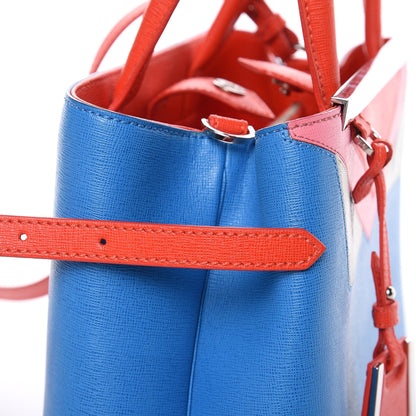 Fendi Vitello Elite Monster Petite 2Jours Tote Blue Royal Papavero Multicolor 9 of 10