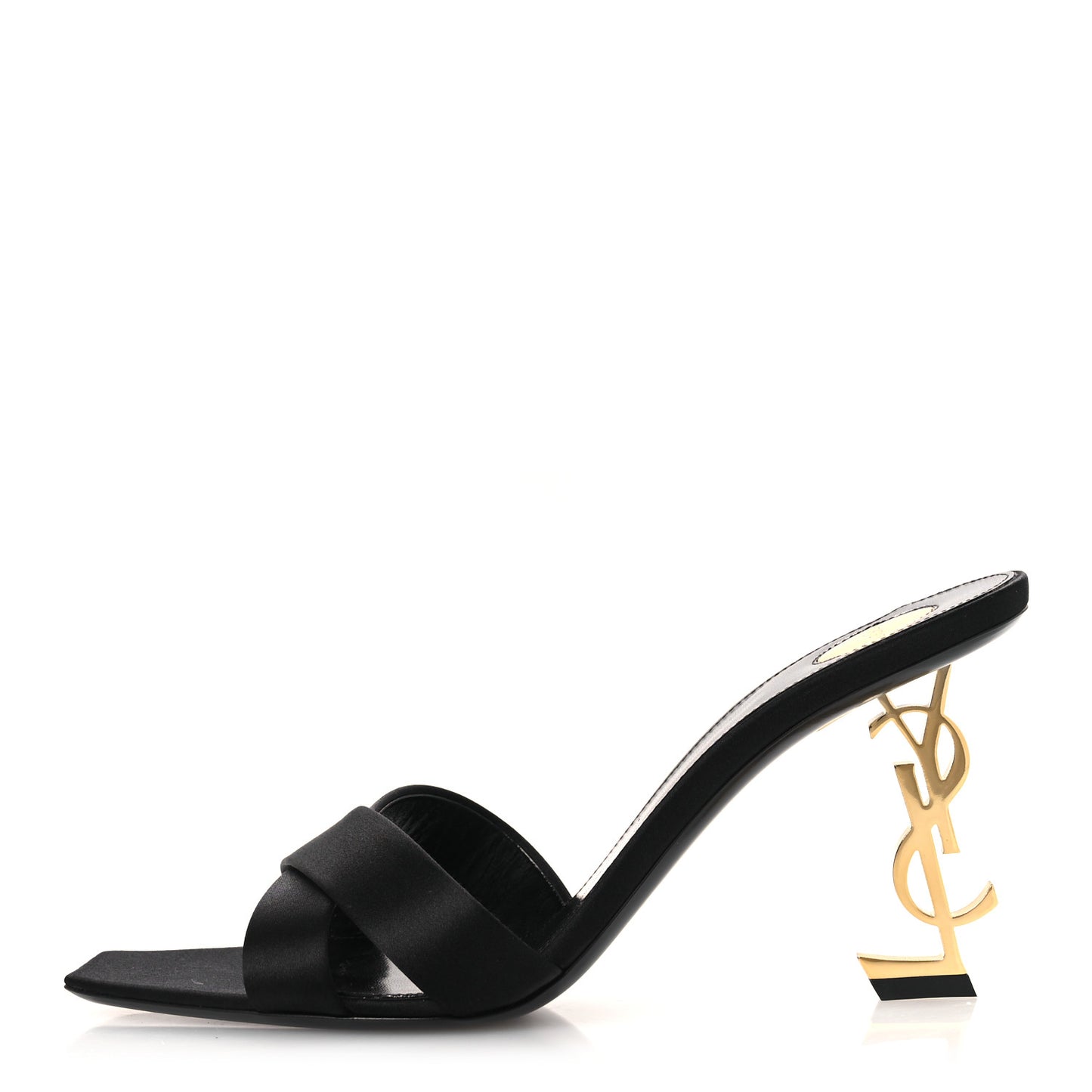 Crepe Satin Crystal Opyum Mules 39.5 Black
