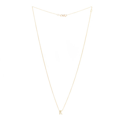 Roberto Coin 18K Yellow Gold Diamond Love Letter K Pendant Necklace 3 of 7