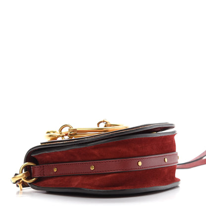 Chloe Calfskin Suede Patchwork Small Nile Bracelet Bag Red 4 of 11