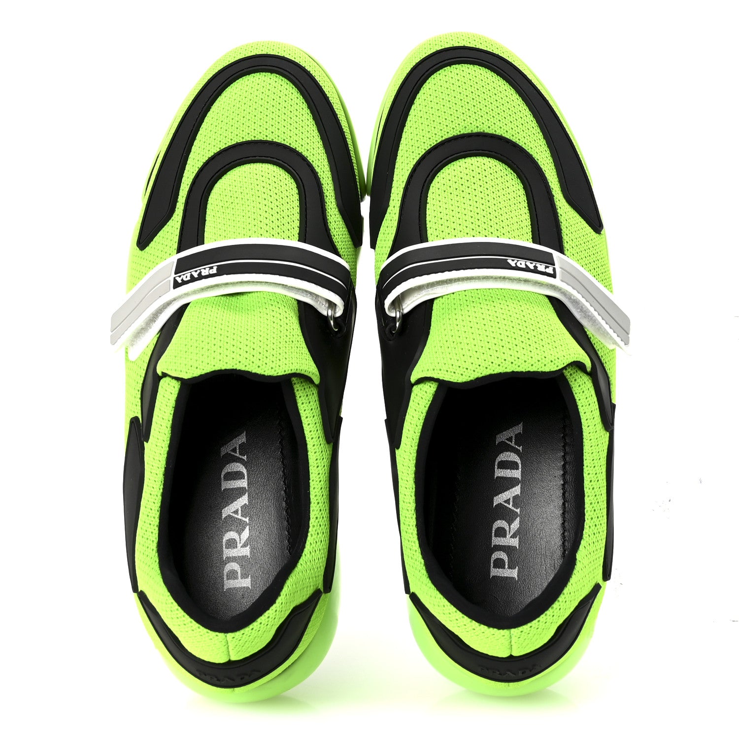 Prada Rubber Knit Fabric Cloudbust Air Sneakers 35 Black Green 2 of 9