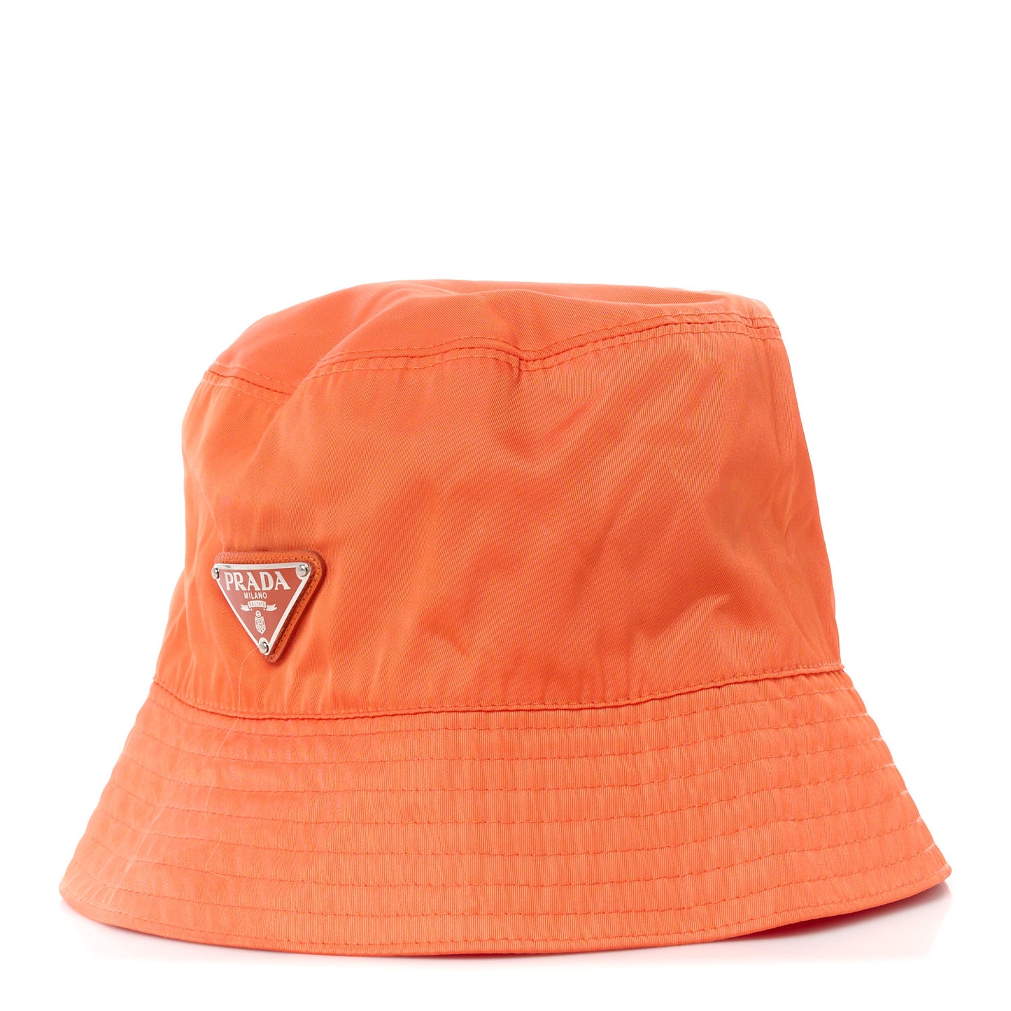 Re-Nylon Metal Triangle Logo Womens Bucket Hat XL Orange