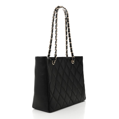 Chanel Caviar Quilted Small Shopping Tote Black 3 of 11