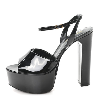 Saint Laurent Vernice Grupy Sexy 95 Tanouk Platform Sandals 39 Black 1 of 9