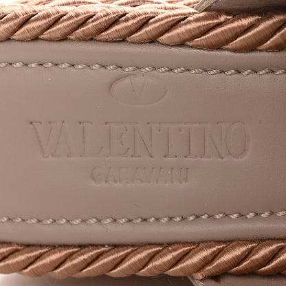 Valentino Garavani Calfskin Rockstud Wedge Mule 38 Poudre 7 of 10