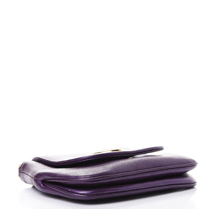 Gucci Metallic Pebbled Calfskin Small 1973 Chain Shoulder Bag Purple 3 of 4