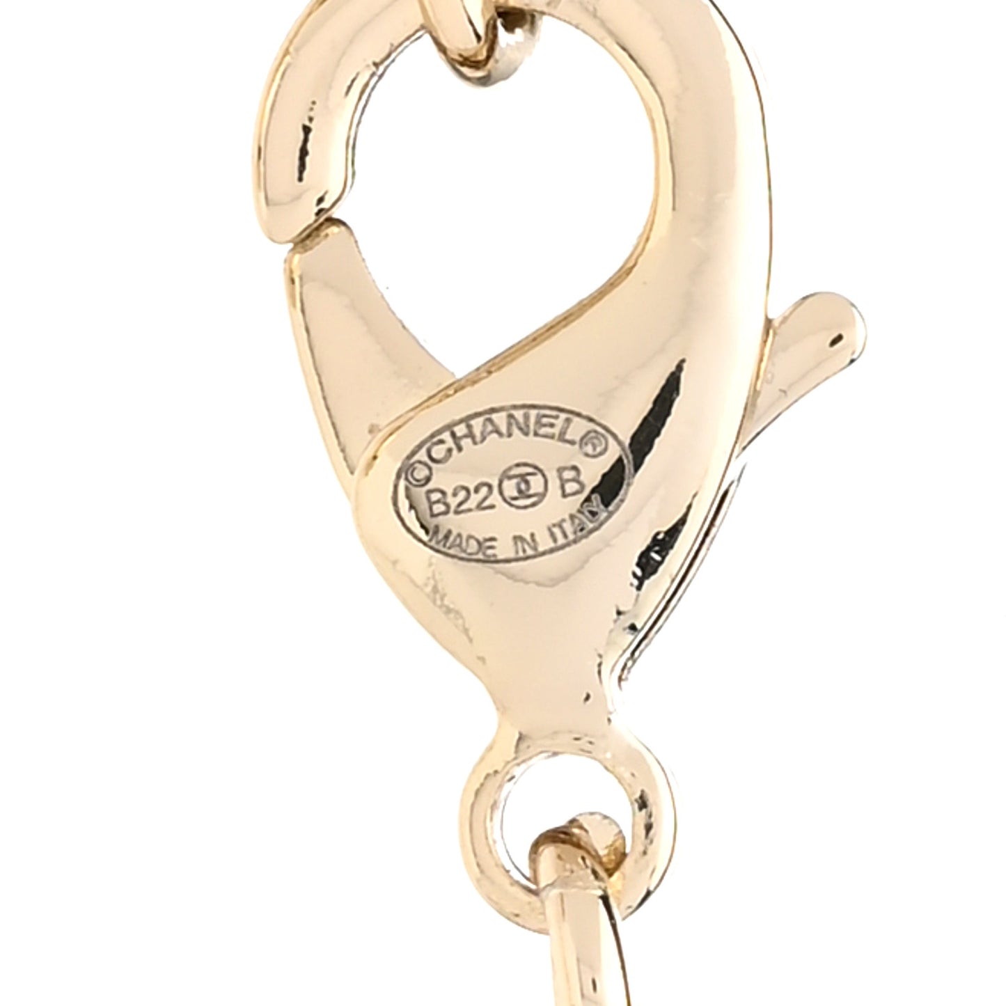 Metal CC Heart Turnlock Charms Choker Gold