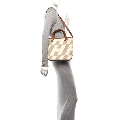 Hermes Swift Toile H Cabas H En Biais 27 Ecru Naturel Gold 2 of 10