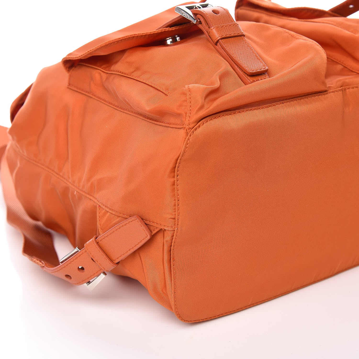 Prada Tessuto Nylon Saffiano Vela Backpack Papaya 8 of 10