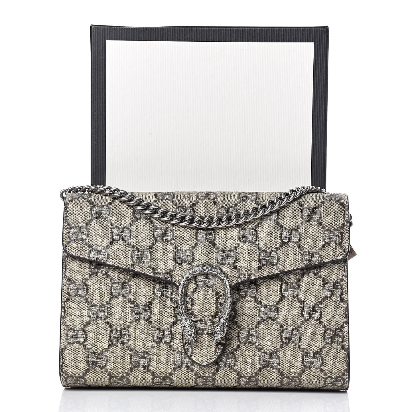 GG Supreme Monogram Mini Dionysus Chain Wallet Beige Taupe