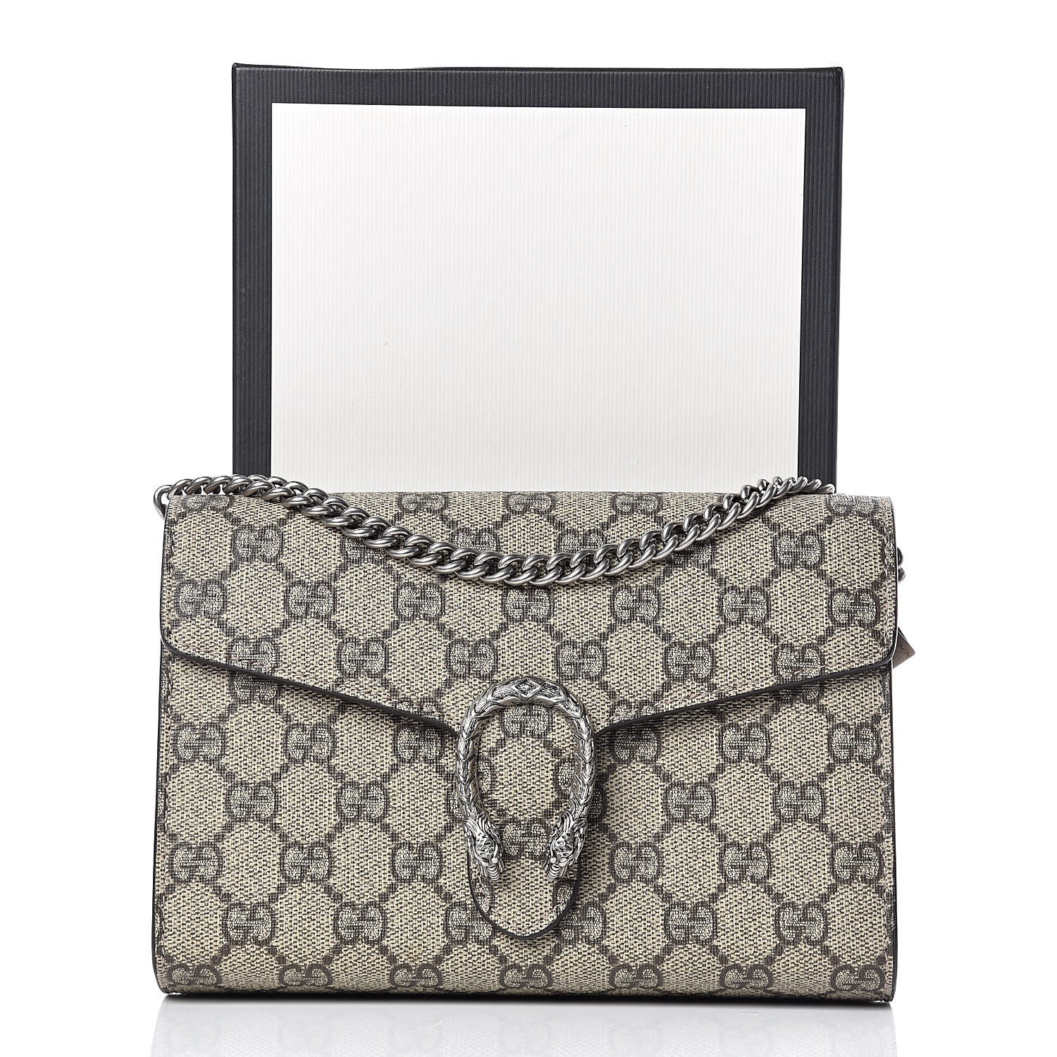 Gucci GG Supreme Monogram Mini Dionysus Chain Wallet Beige Taupe 9 of 9