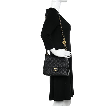 Chanel Caviar Quilted Wavy CC Hobo Black 2 of 11