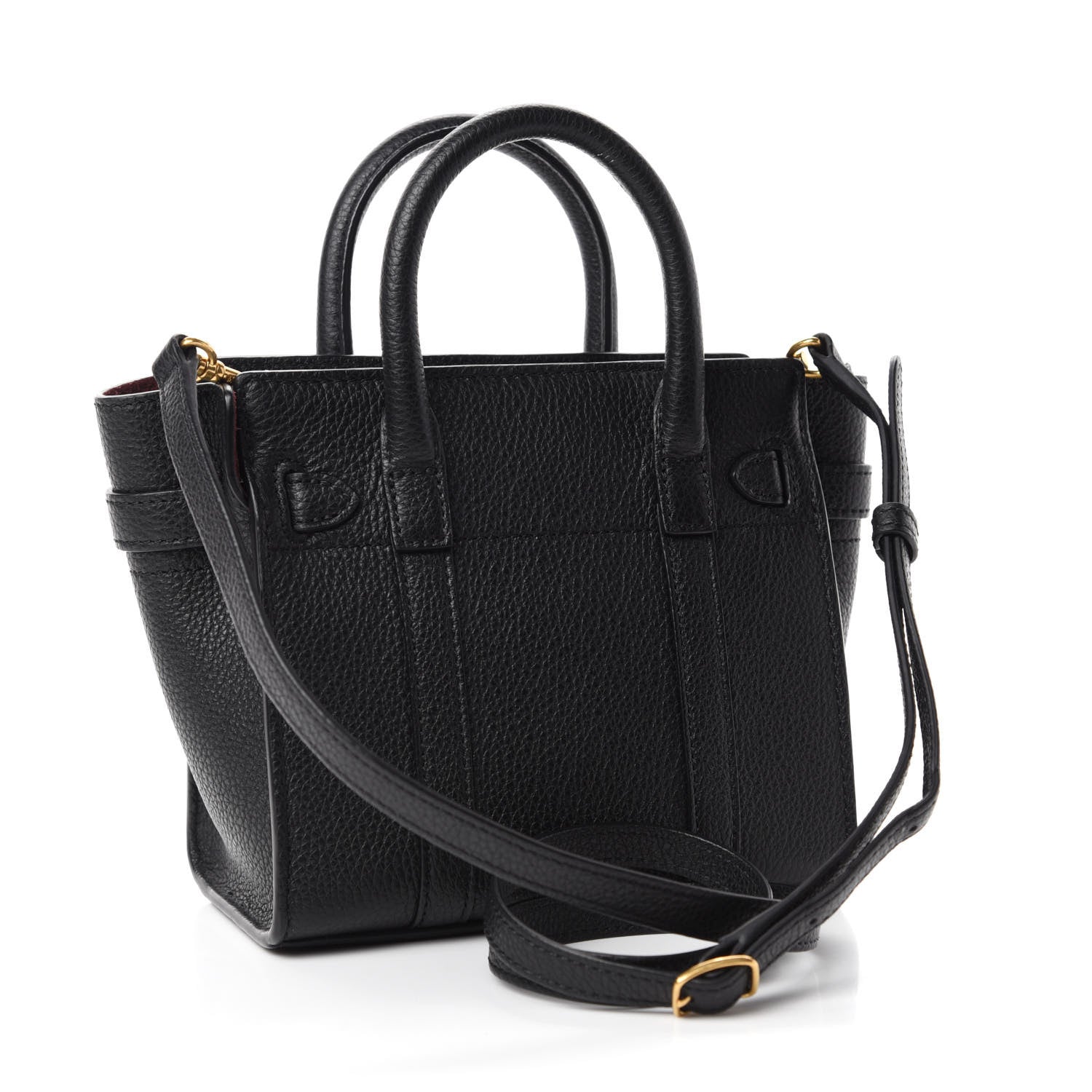 Mulberry Small Classic Grain Micro Bayswater Zip Tote Black 3 of 9