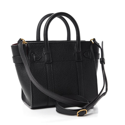 Mulberry Small Classic Grain Micro Bayswater Zip Tote Black 3 of 9
