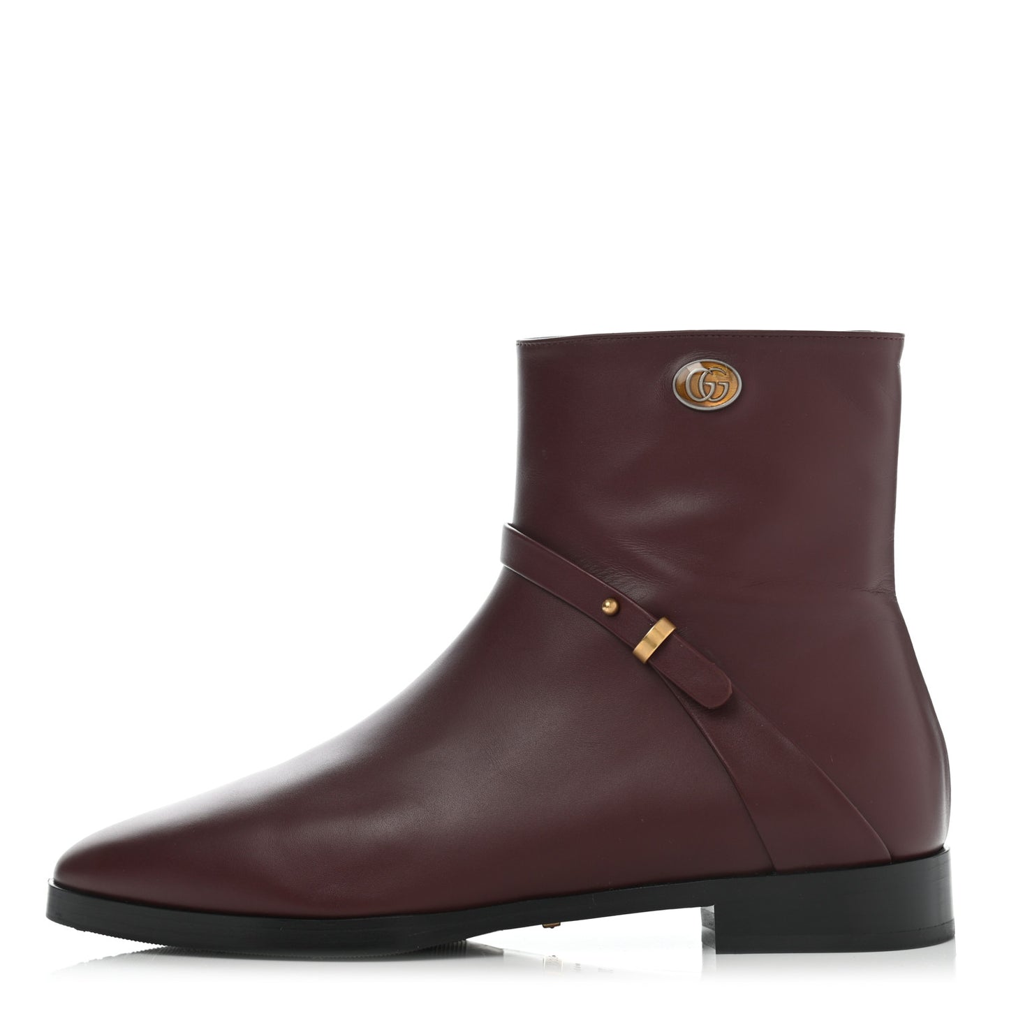 Calfskin Womens GG Ankle Boots 38 Vintage Bordeaux