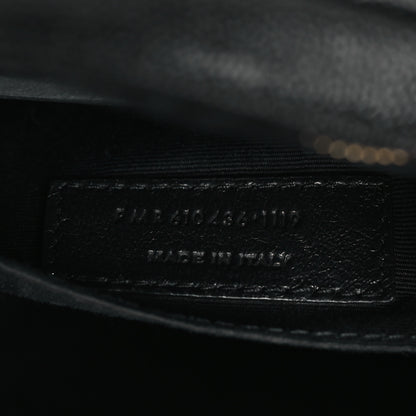 Saint Laurent Grain De Poudre Matelasse Chevron Quilted Round Vinyle Camera Bag Black 7 of 10