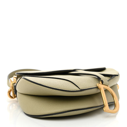 Christian Dior Grained Calfskin Saddle Bag With Strap Sage Green 4 of 8