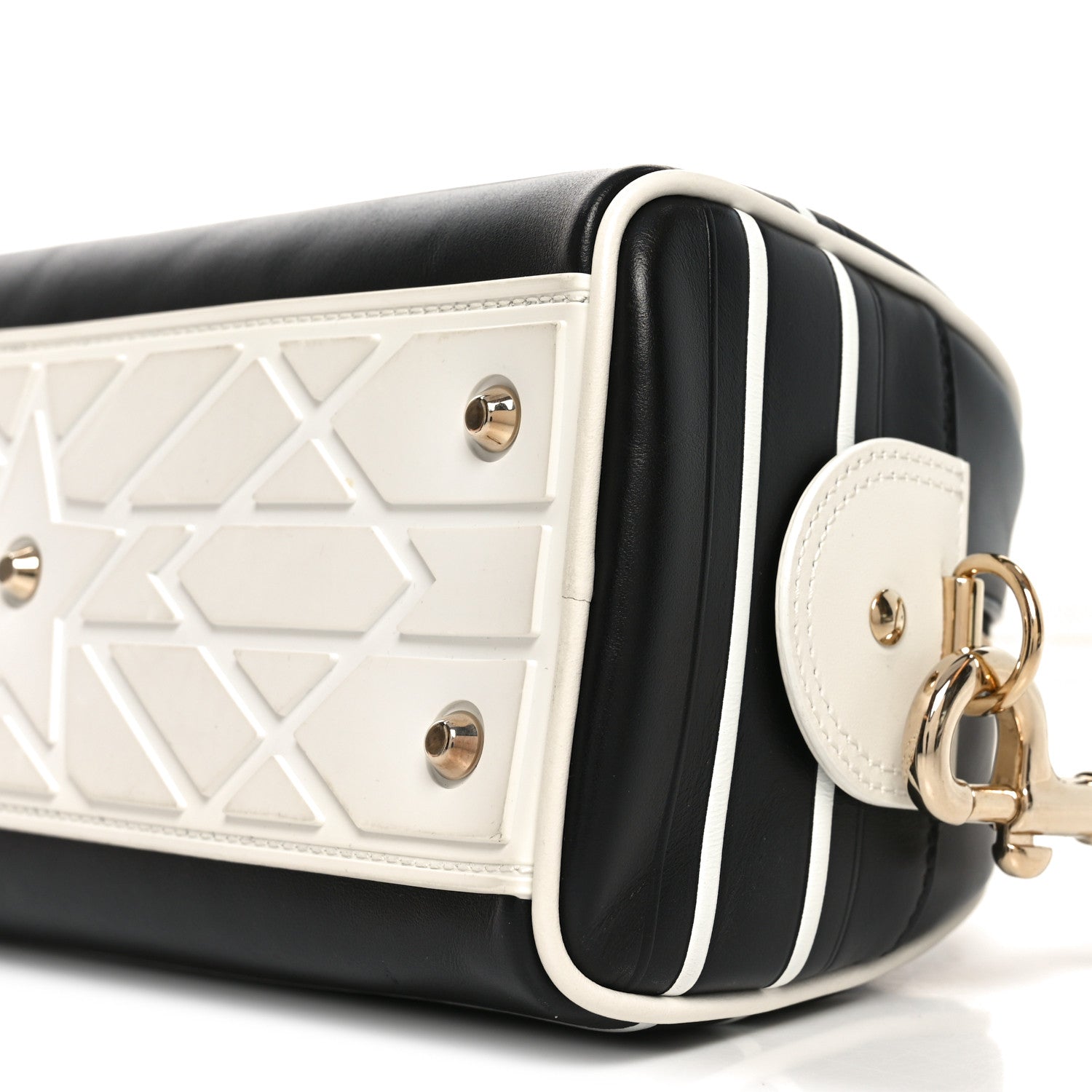 Christian Dior Calfskin Small Dior Vibe Zip Bowling Bag Black