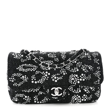 Chanel Tweed Swarovski Crystal Leopard Jumbo Flap  Black 1 of 11
